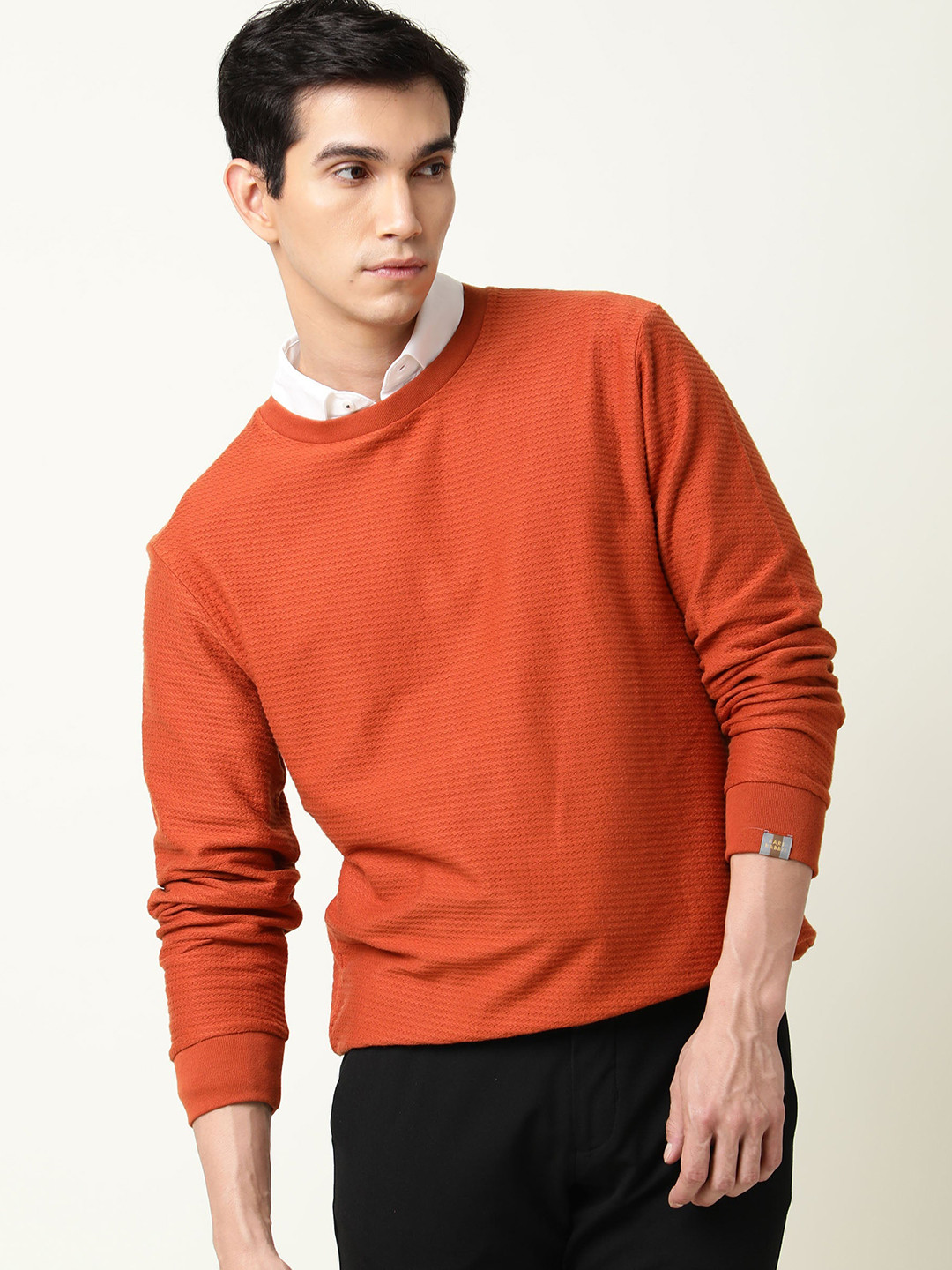 RARE RABBIT Men Earl Rust Sweatshirt