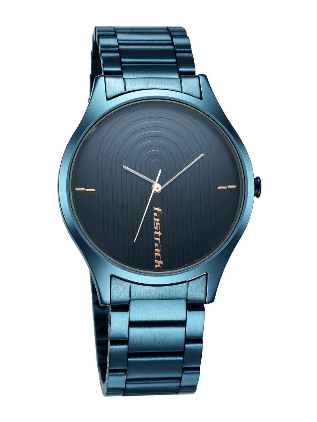 Fastrack Men Blue Brass Dial & Blue Bracelet Style Straps Analogue Watch 3184QM01