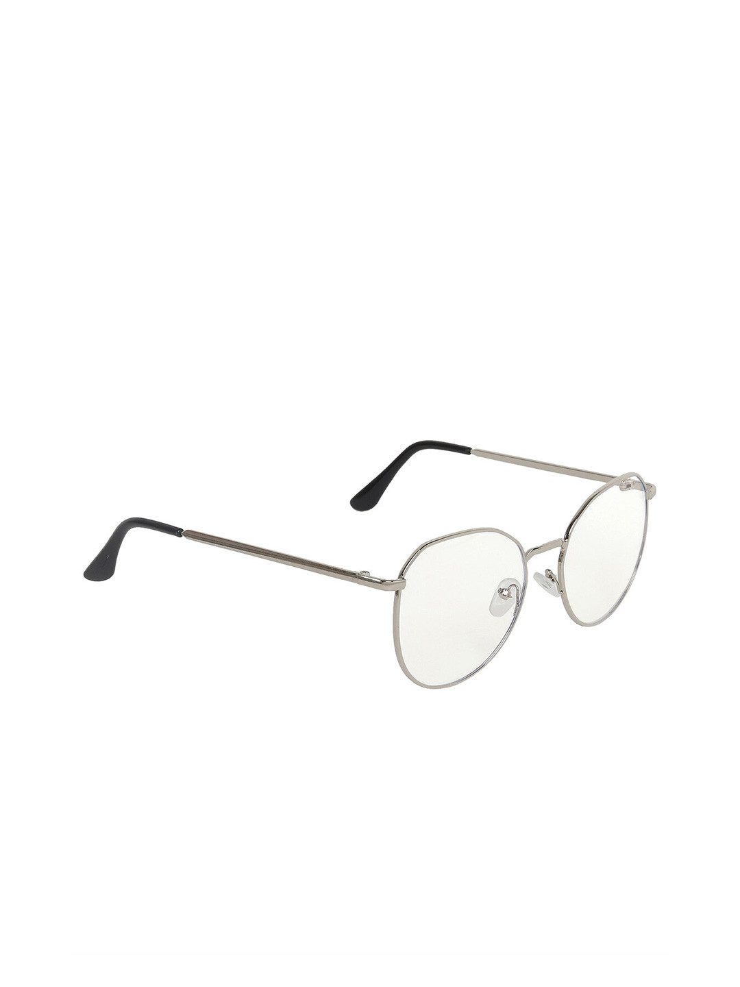 GARTH Unisex Clear Lens & Gunmetal-Toned Sunglasses with UV Protected Lens HEXA_NIK_GRT