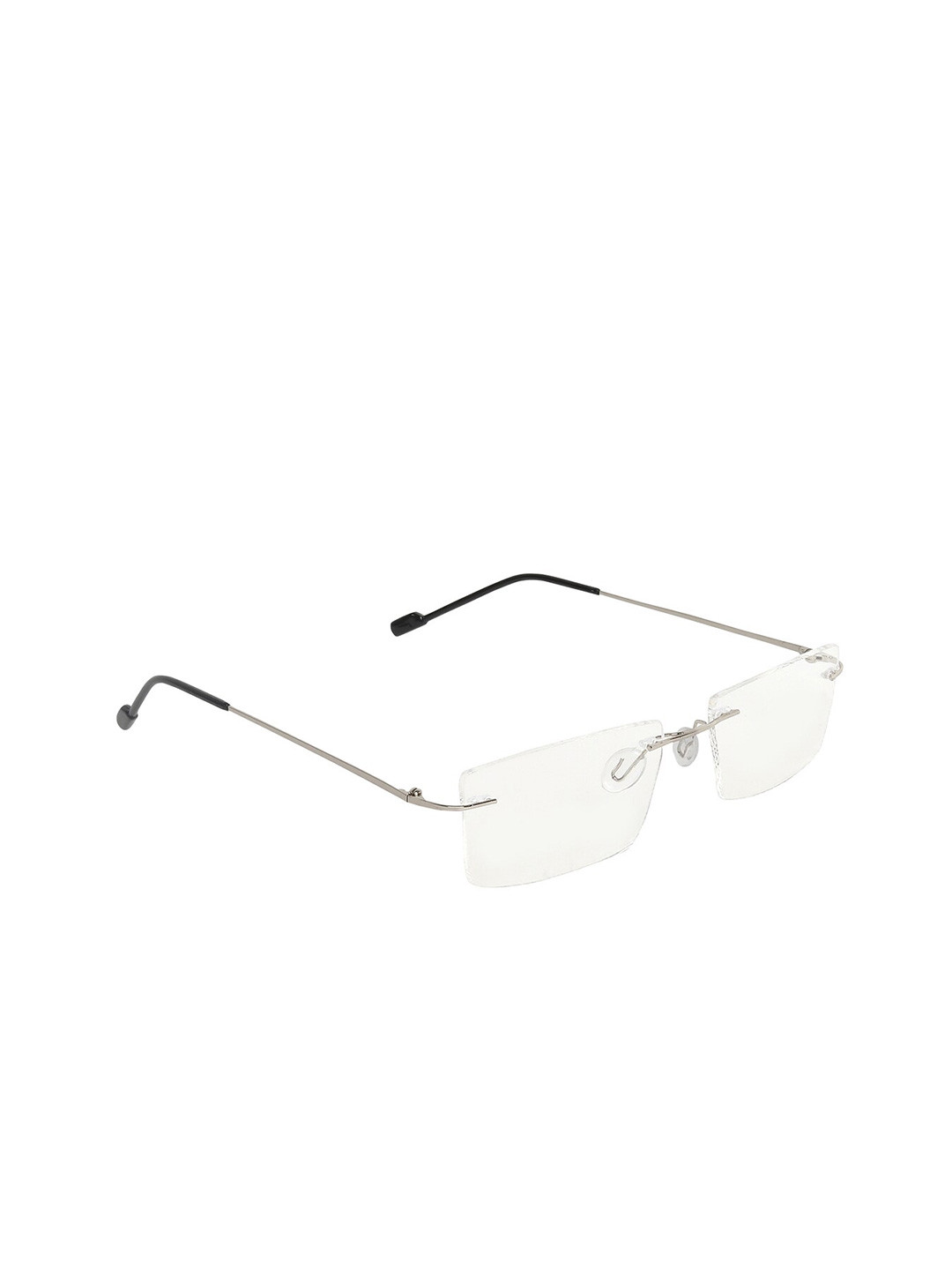 GARTH Unisex Clear Lens & Black Rectangle Sunglasses with UV Protected Lens ODI_BLK_GRT