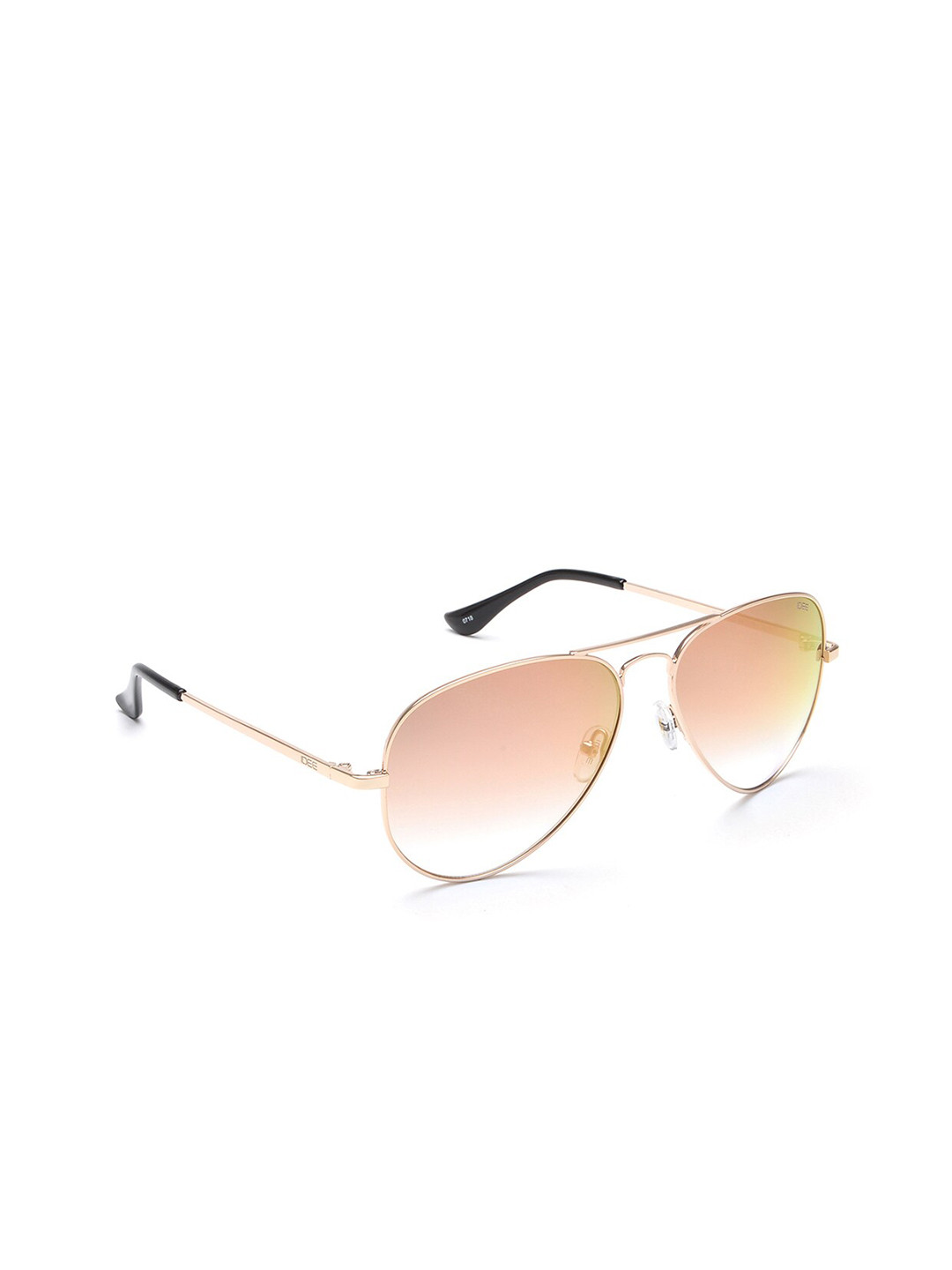 IDEE Unisex Orange Lens & Gold-Toned Aviator Sunglass with UV Protected Lens-IDS2500C27SG