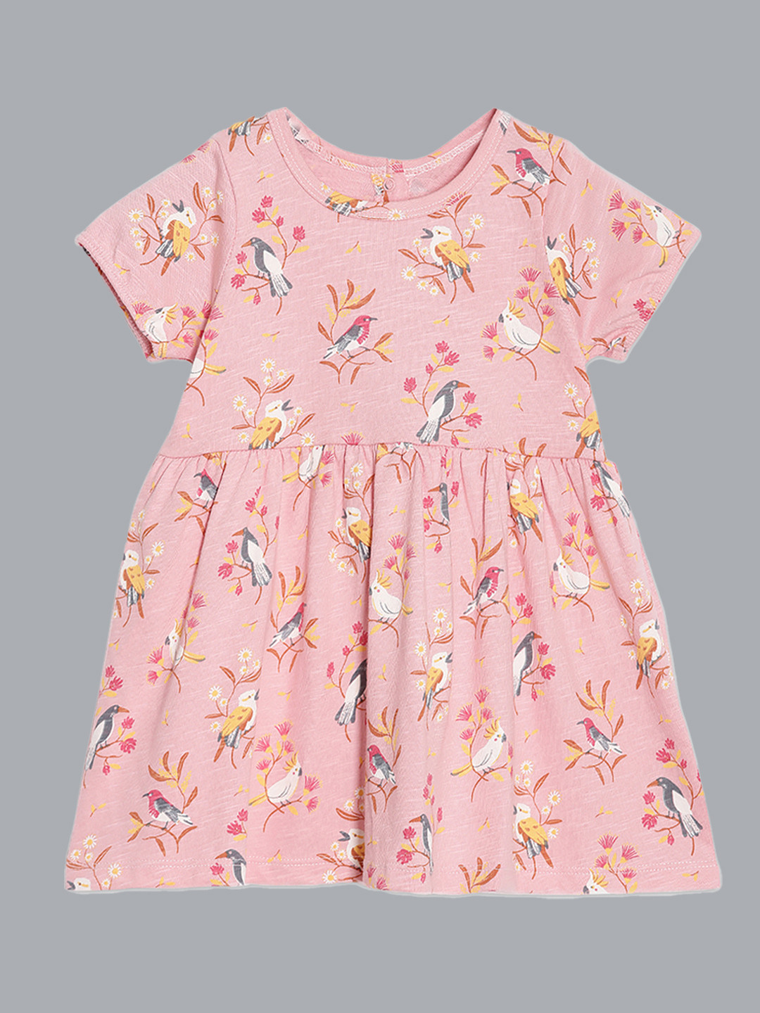 Broon Orange Floral Printed Organic Cotton Dress