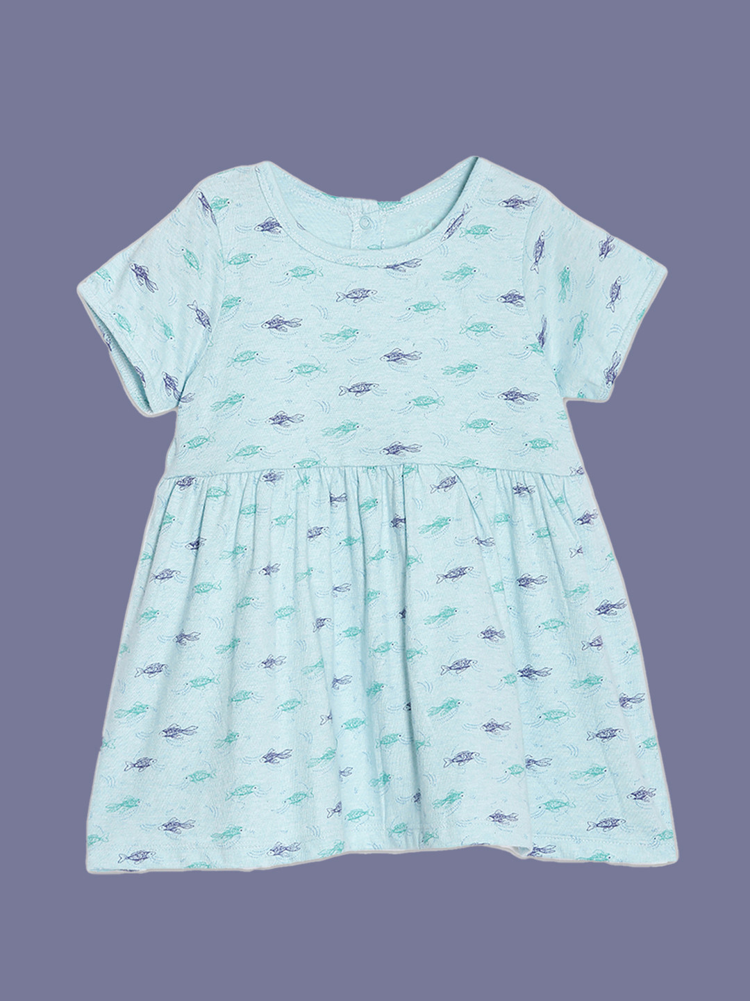 Broon Sea Green Printed Organic Cotton Dress
