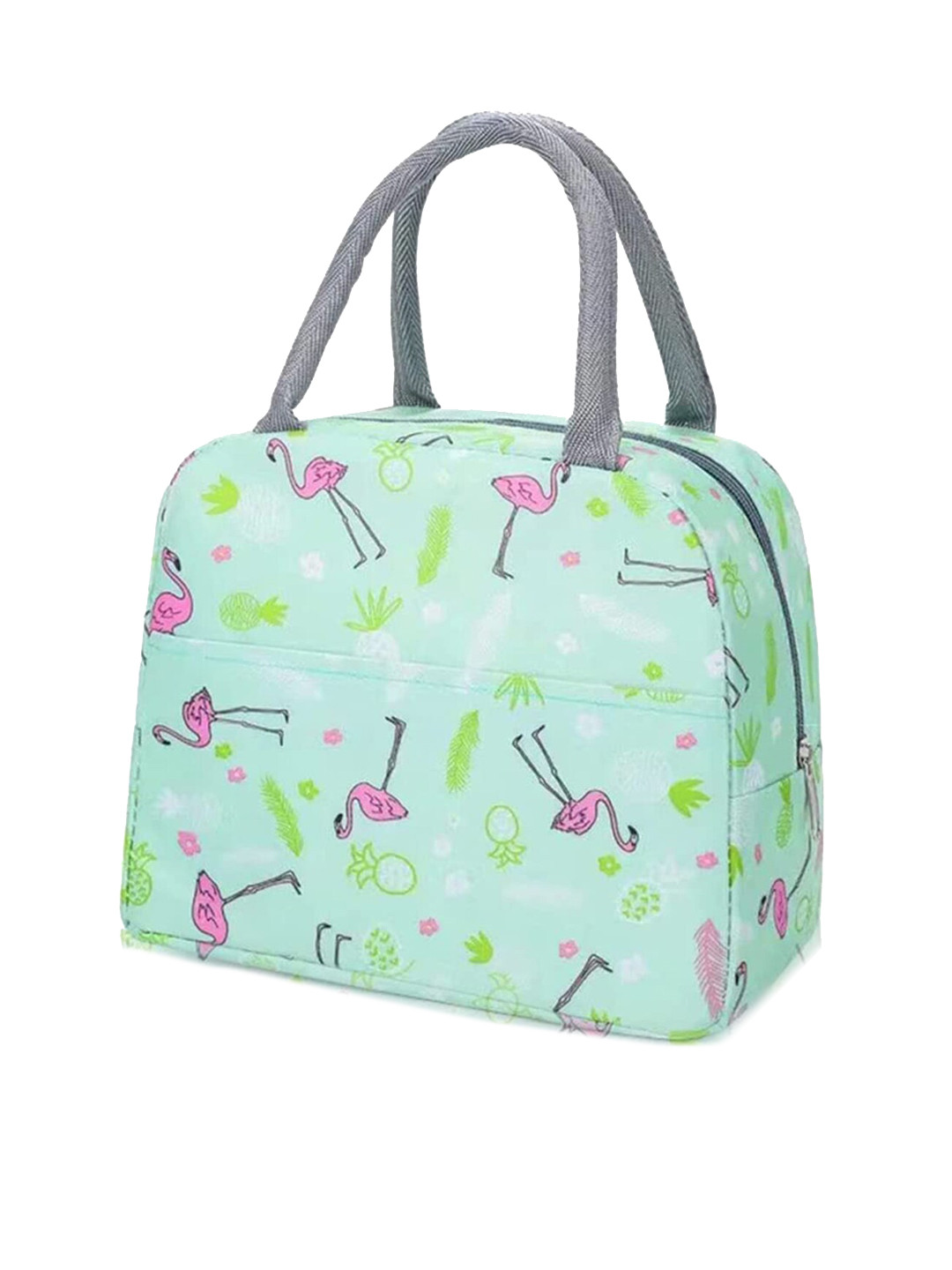 HOUSE OF QUIRK Unisex Sea Green Printed Insulated Lunch Bag