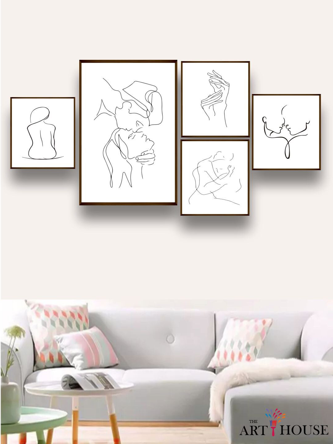 The Art House Abstract Canvas 5 Piece Wall Rectangle Paintings Wall Art