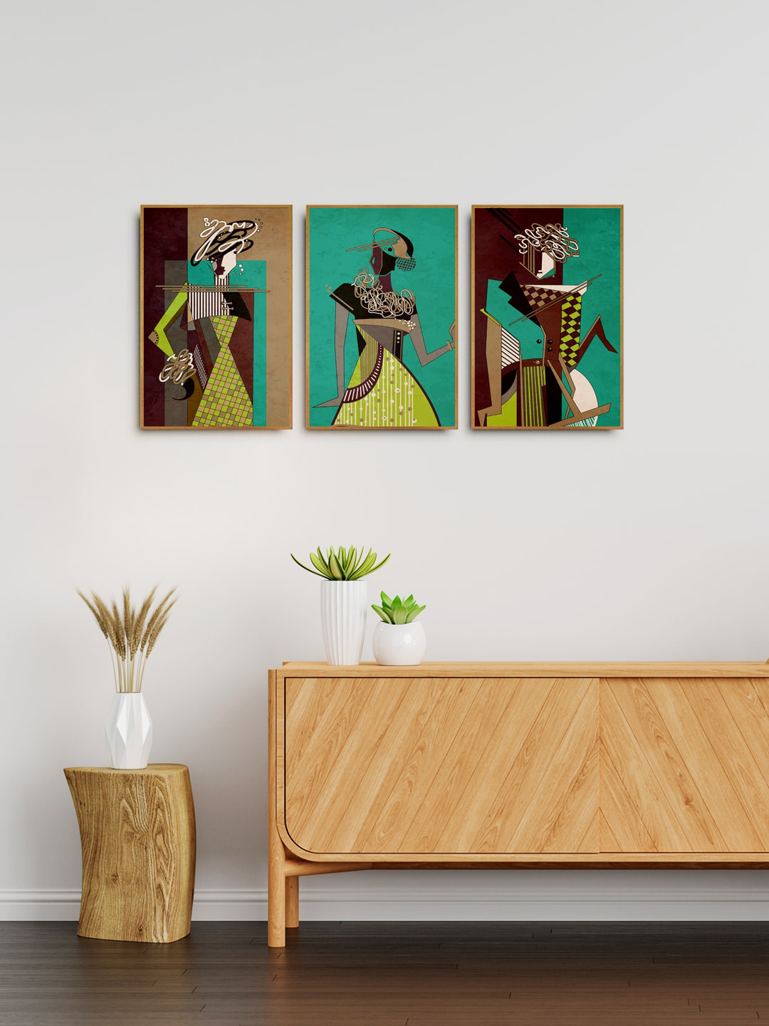 999Store Designer Sketches Canvas 3 Piece Wall Rectangle Paintings Wall Art -12 x 18 In