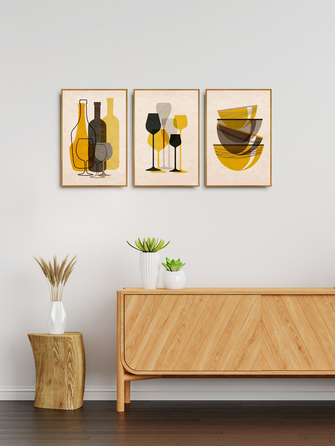 999Store Flowers Canvas 3 Pcs Wall Living Room Rectangle Paintings Wall Art -36 x 18In