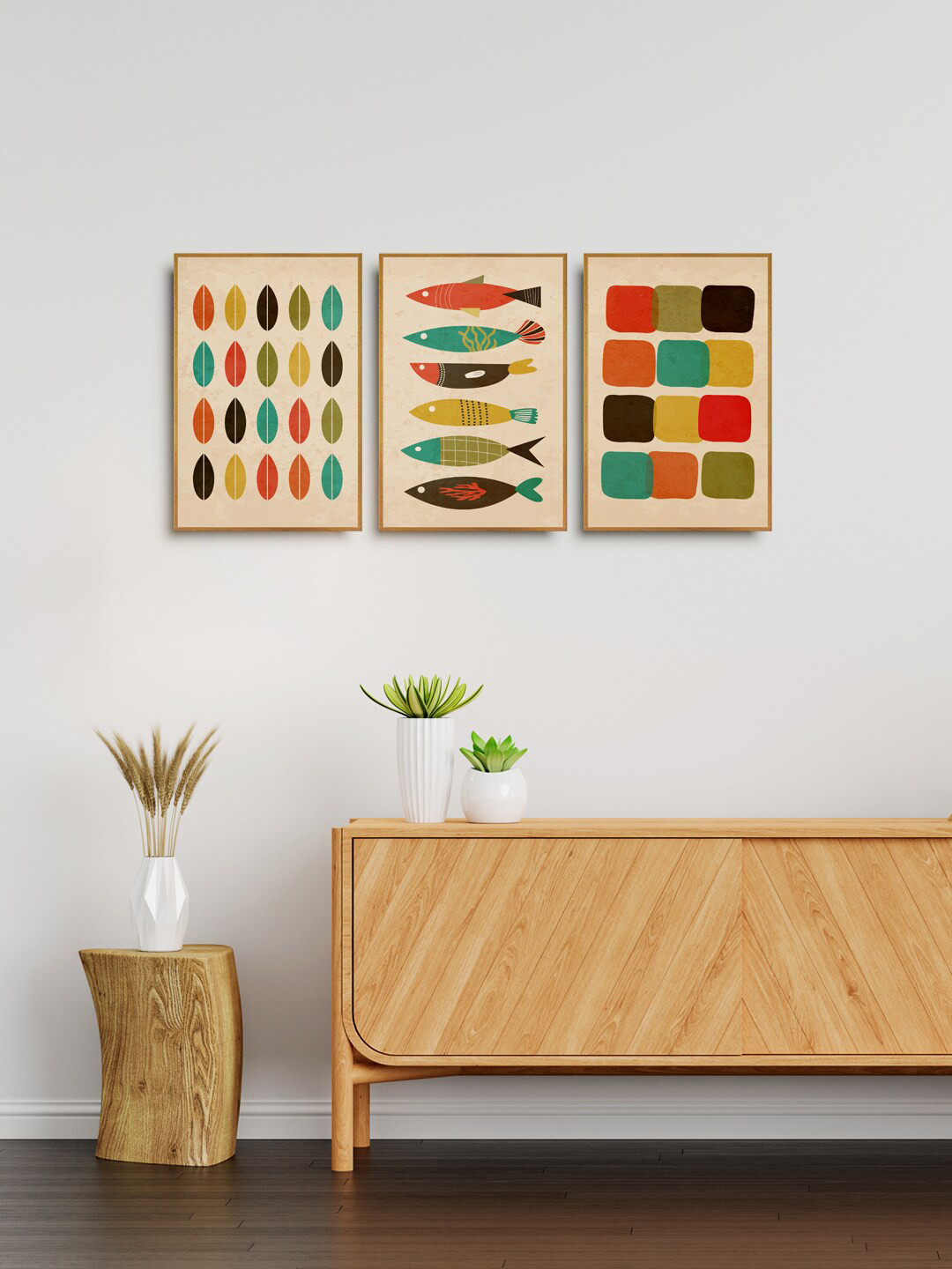 999Store Canvas 3 Piece Wall Rectangle Paintings Wall Art -12 x 18 In