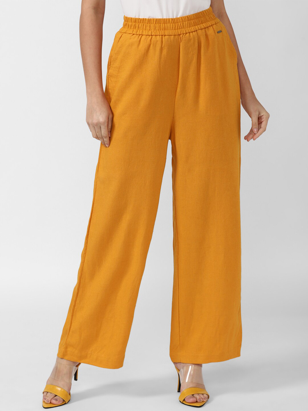 Van Heusen Woman Women Yellow Wide Leg Trousers