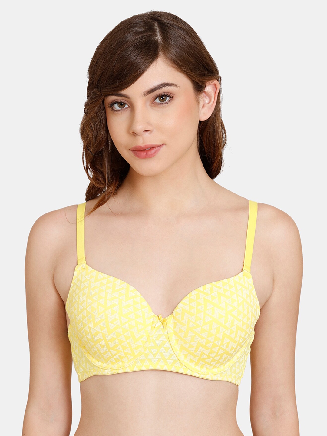 Buy Rosaline By Zivame Women Yellow Underwired Lightly Padded Bra - Bra for  Women 20396632