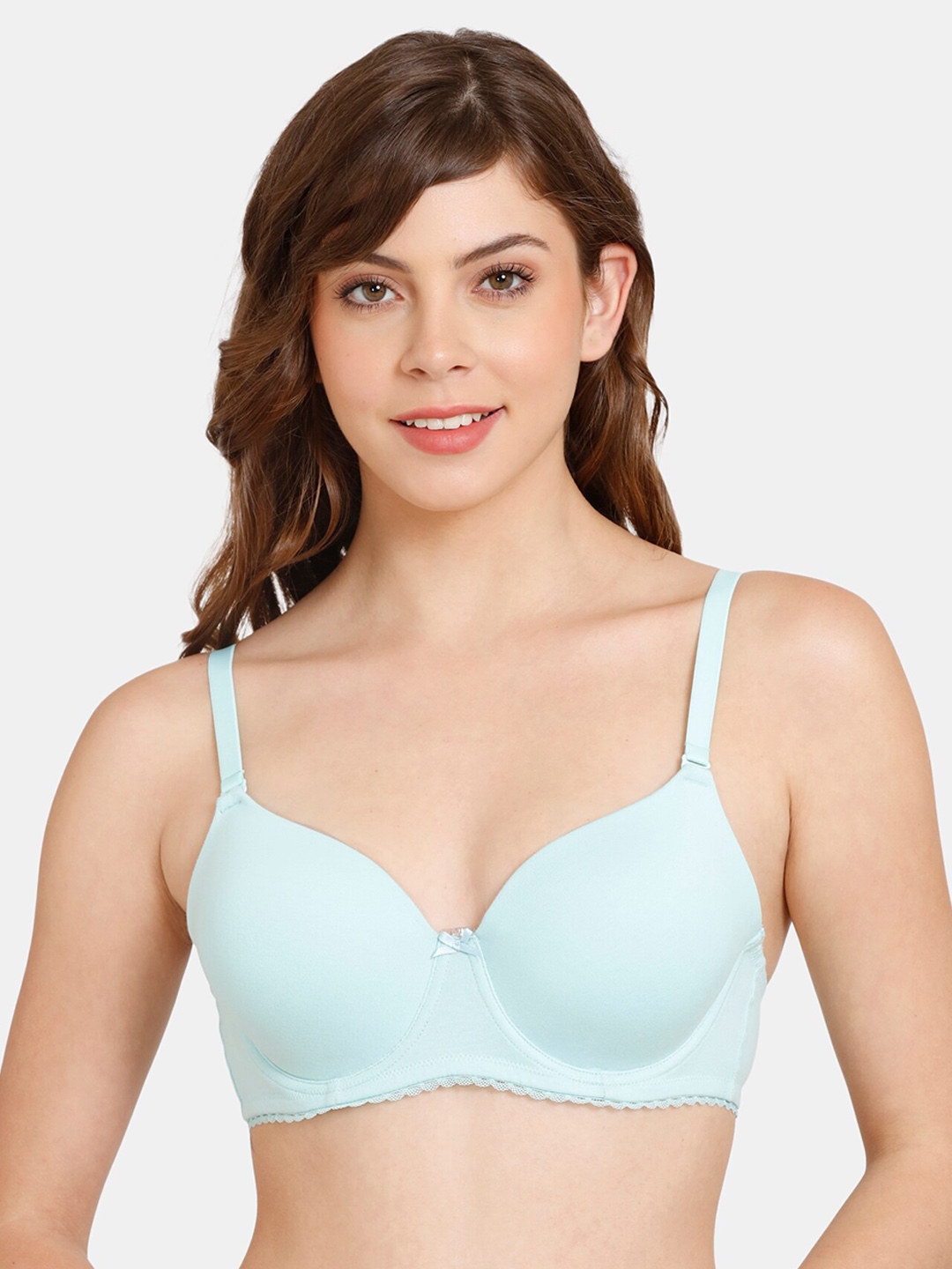 Buy Rosaline By Zivame Women Blue Bra Underwired Lightly Padded