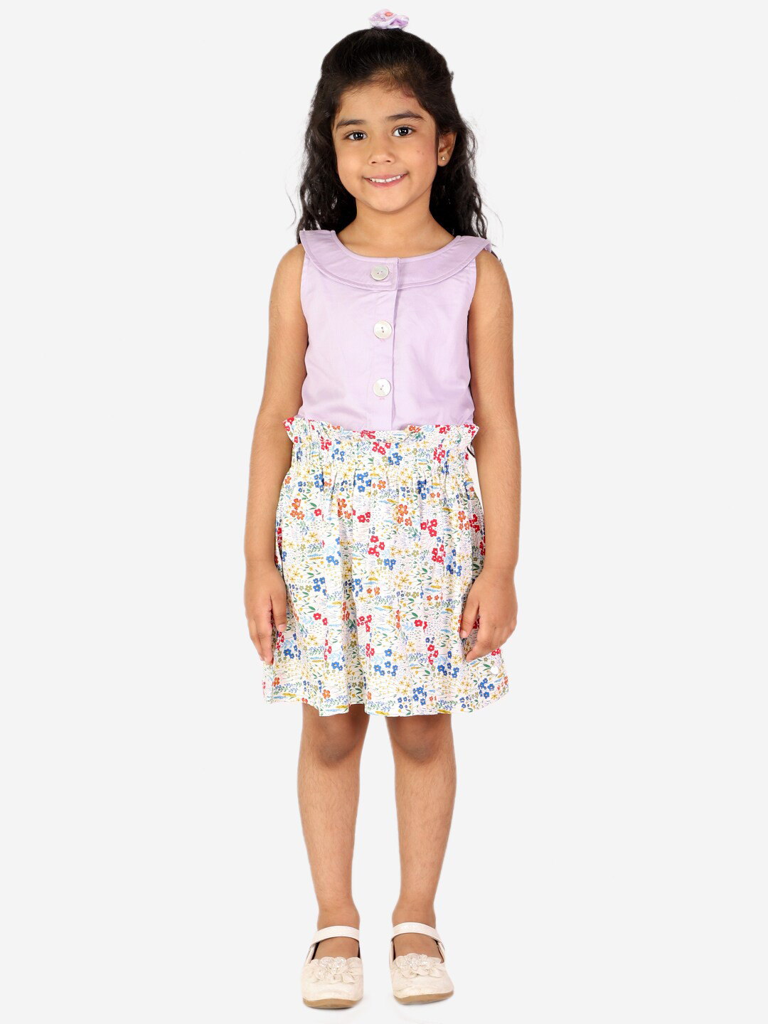 White Dahlia Purple & Red Floral Dress