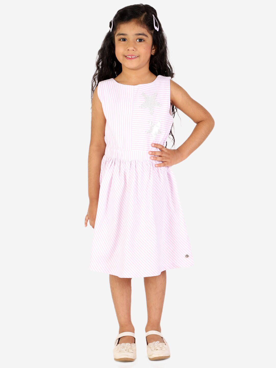 White Dahlia Girls Purple & White Dress