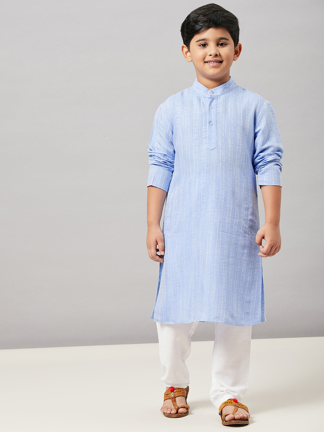 Stylo Bug Boys Blue Empire Pure Cotton Kurta with Pyjamas