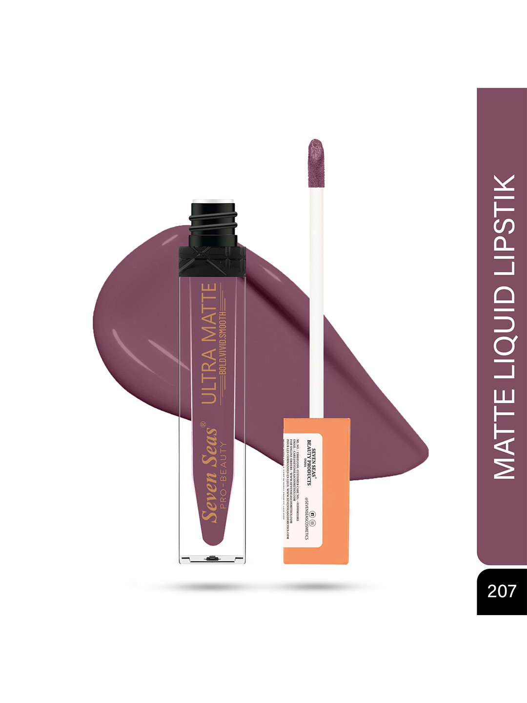 Seven Seas Ultra Matte Smudge-Proof Cruelty Free Liquid Lipstick 9 g - Castro-I 207