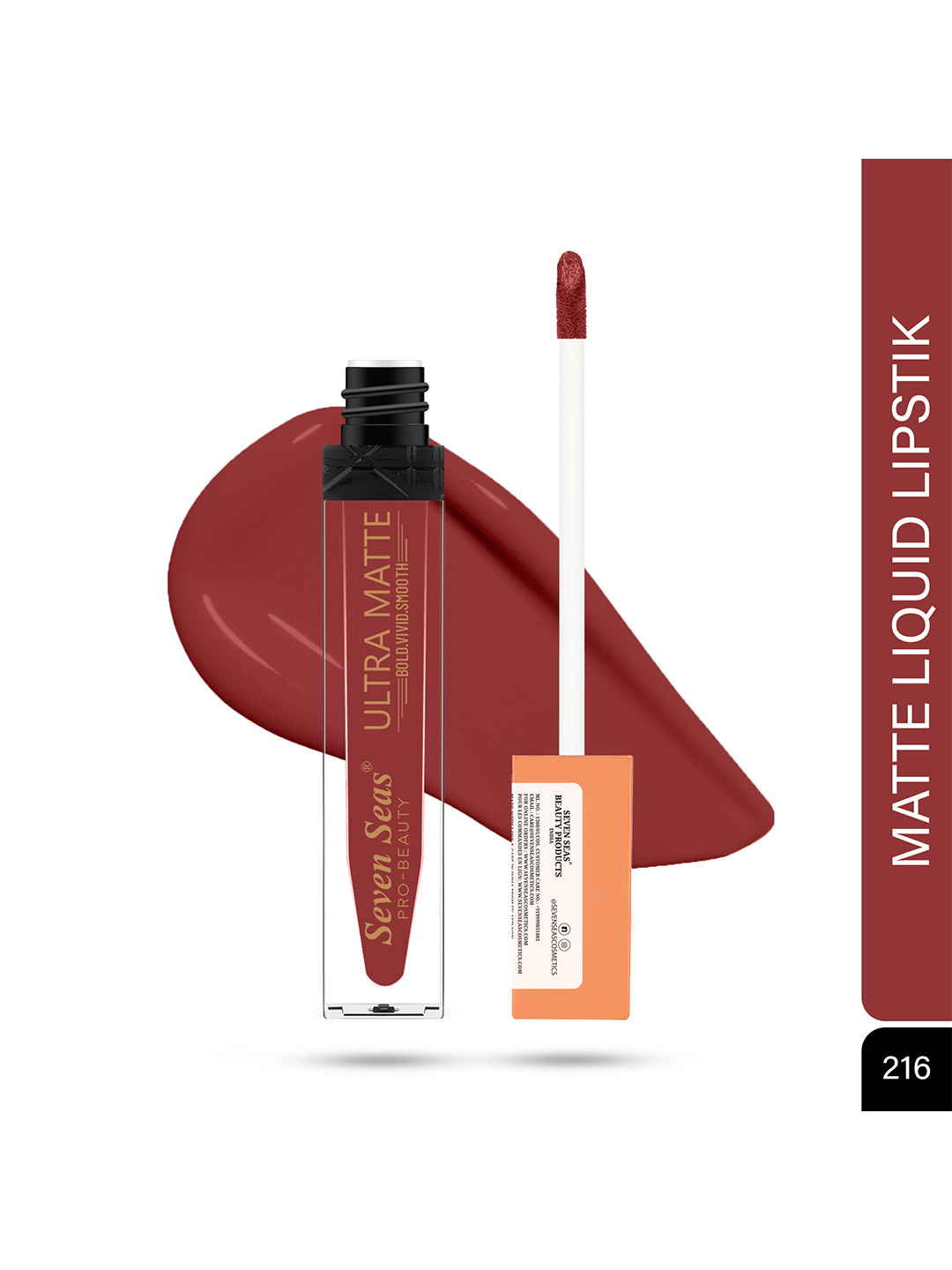 Seven Seas Ultra Matte Smudge-Proof Cruelty Free Liquid Lipstick 9 g - Totem Pole 216