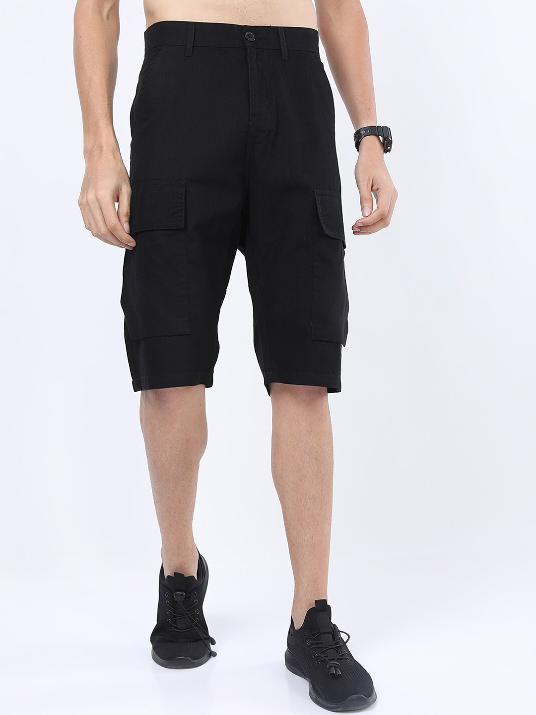 KETCH Men Black Cargo Shorts