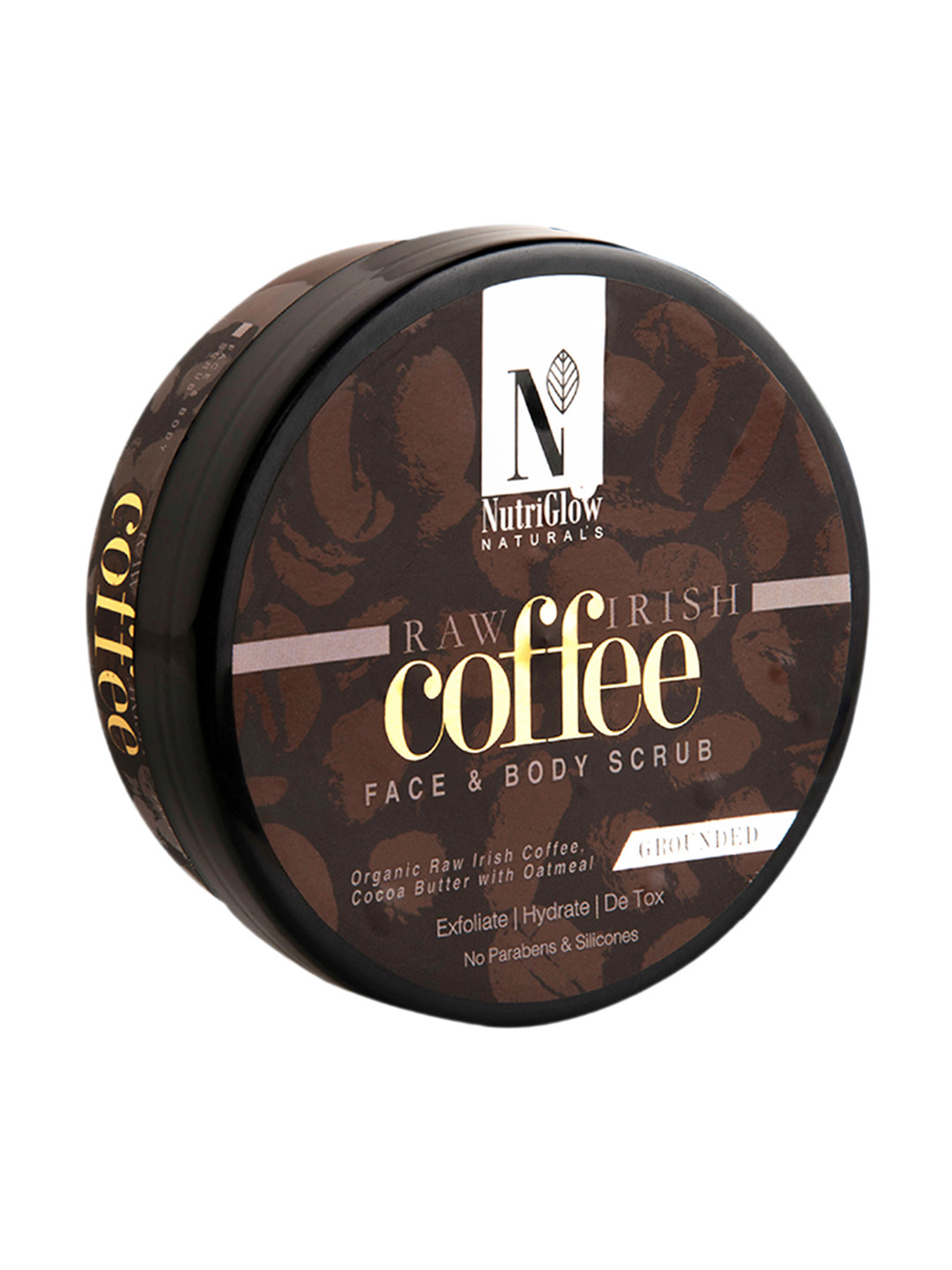 NutriGlow Naturals Raw Irish Coffee Face & Body Scrub with Oatmeal For Tan Removal-200g