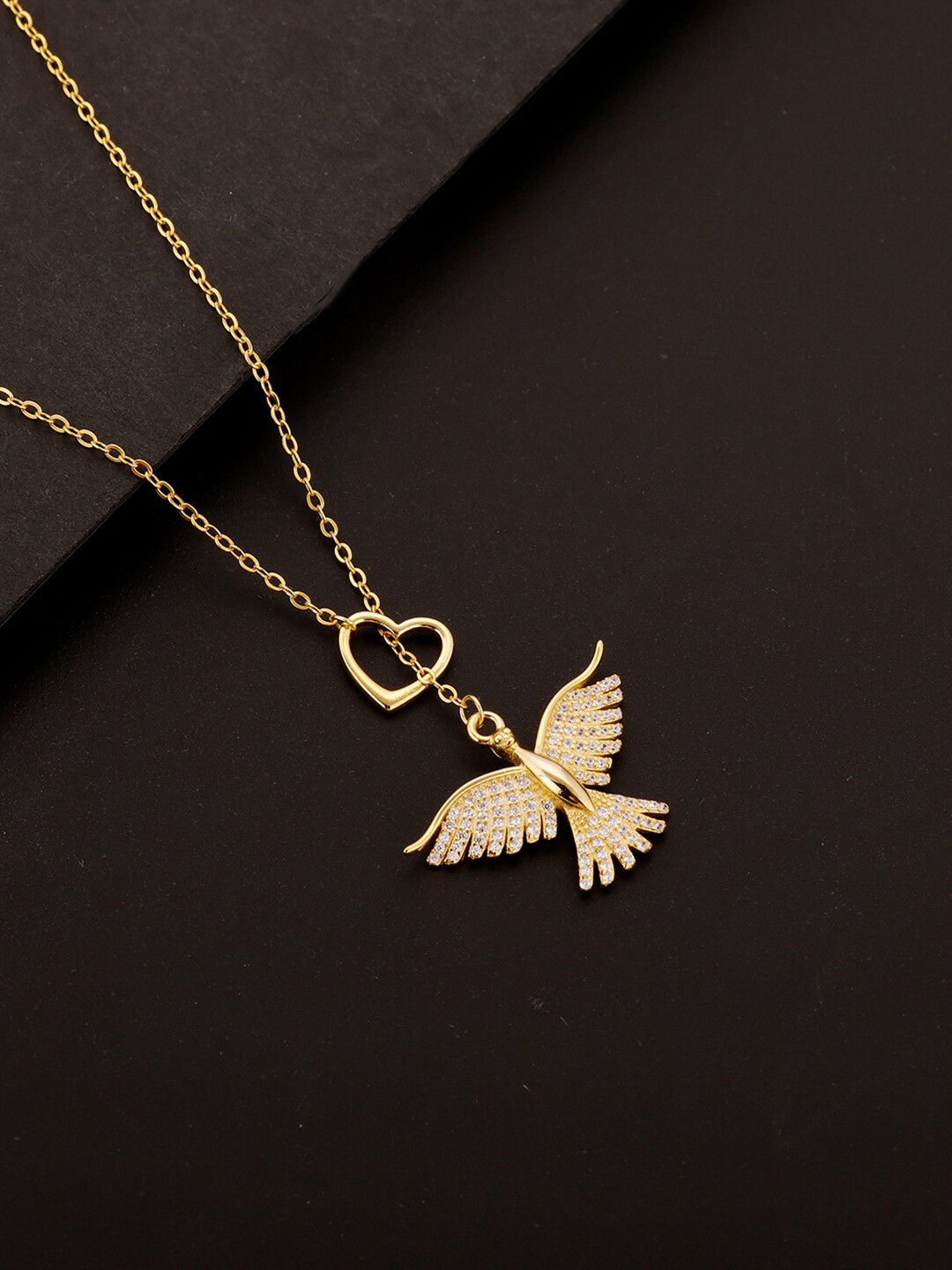 GIVA Gold-Toned Sterling Silver Gold-Plated Necklace