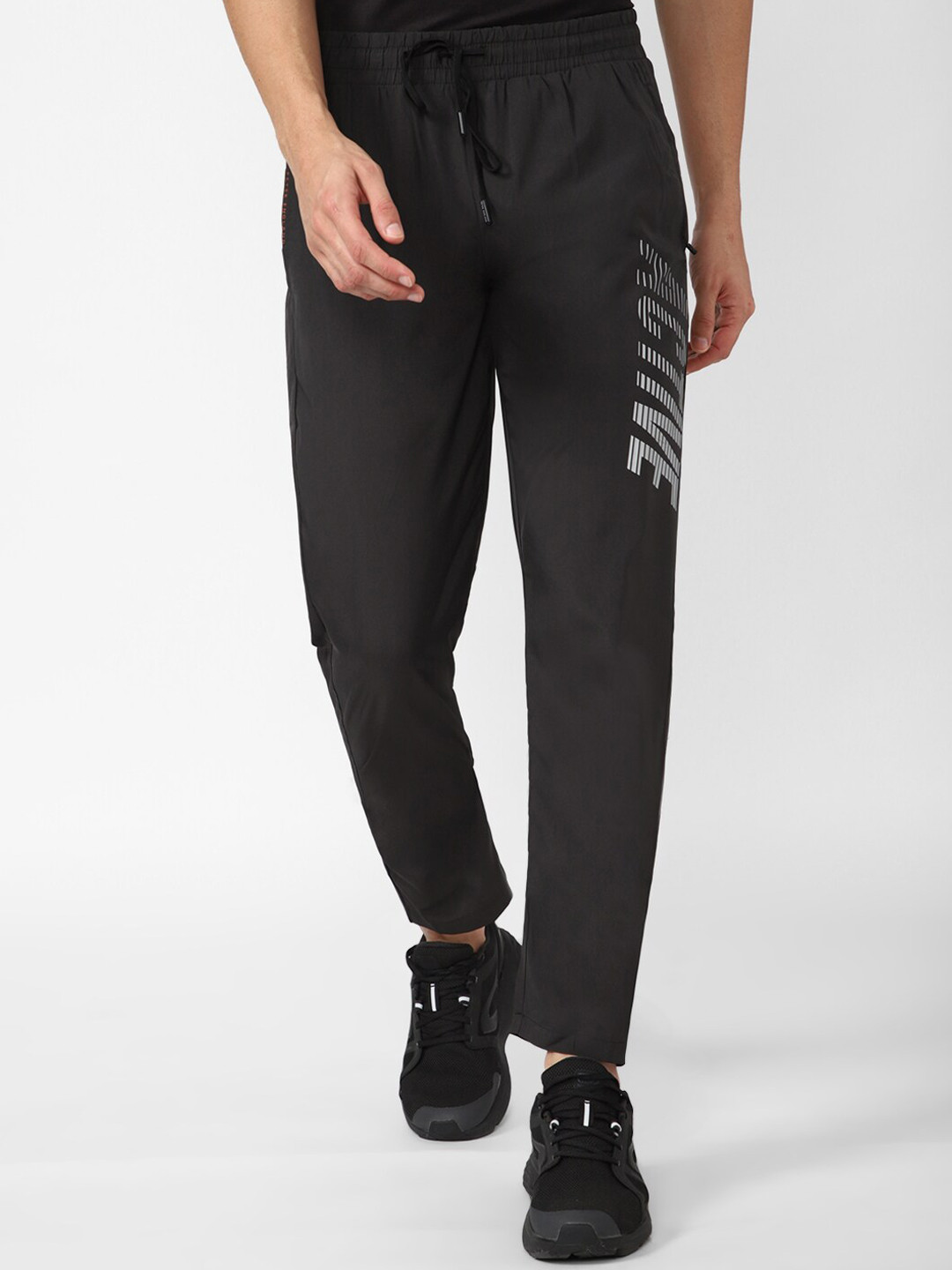 Peter England Casuals Men Grey Solid Track Pants