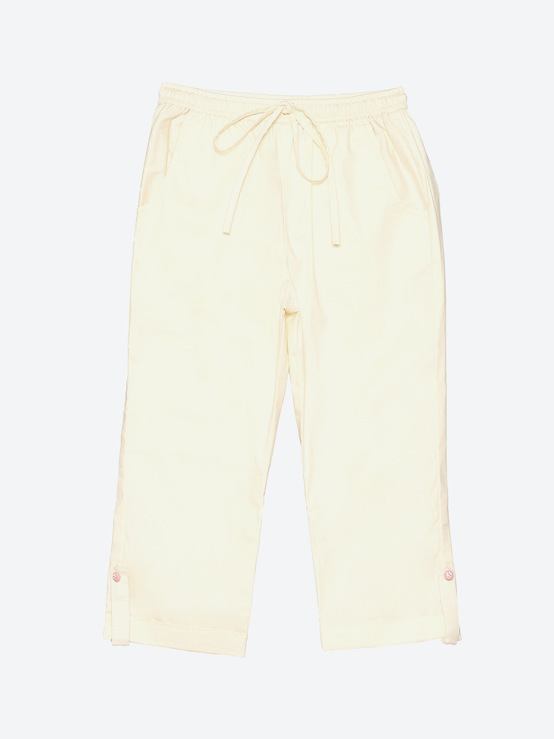 Biba Girls White Relaxed Straight Leg Straight Fit Trousers