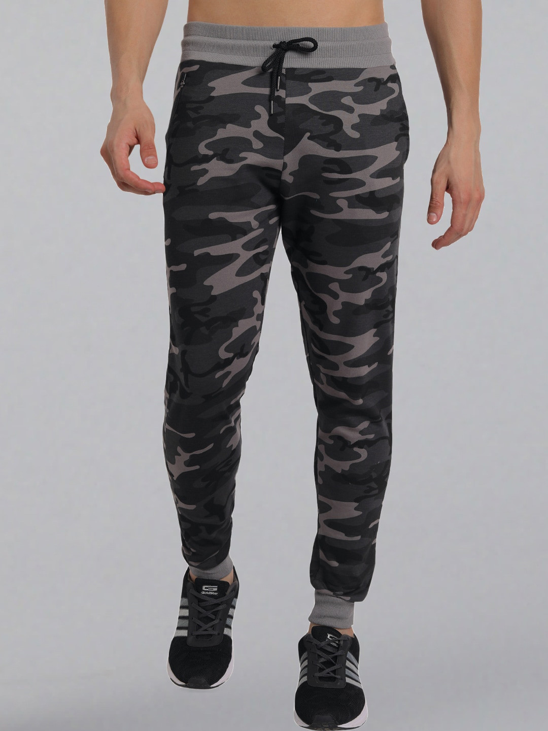 PEPPYZONE Men Grey Camouflage Printed Cotton Joggers