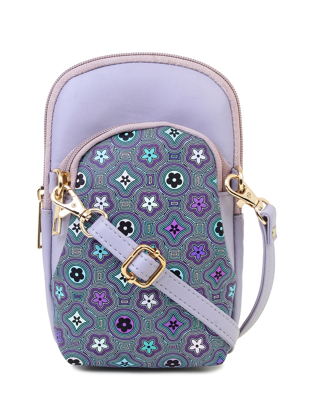 Spice Art Mauve Printed PU Structured Sling Bag