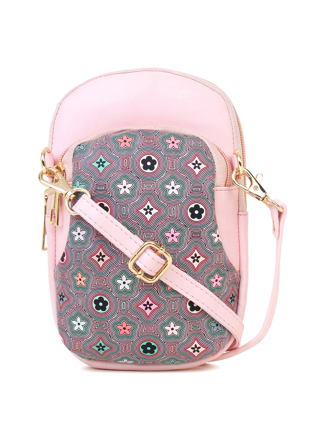 Spice Art Pink Printed PU Swagger Sling Bag