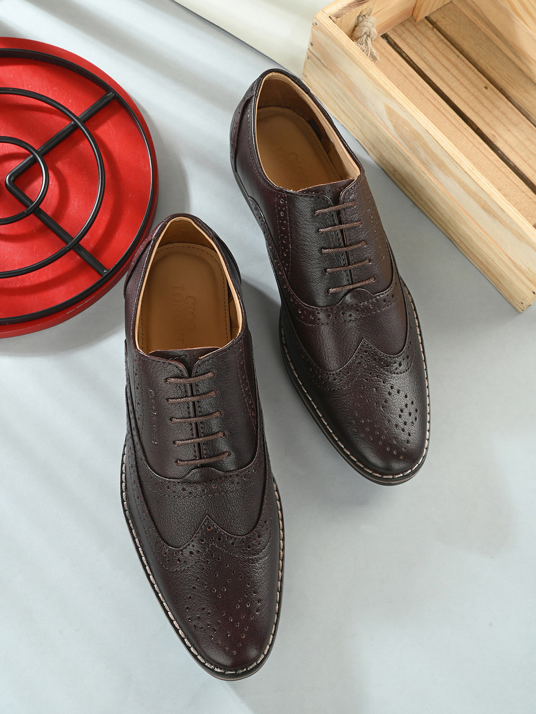 CLOG LONDON Brown Formal Leather Brogue Shoes