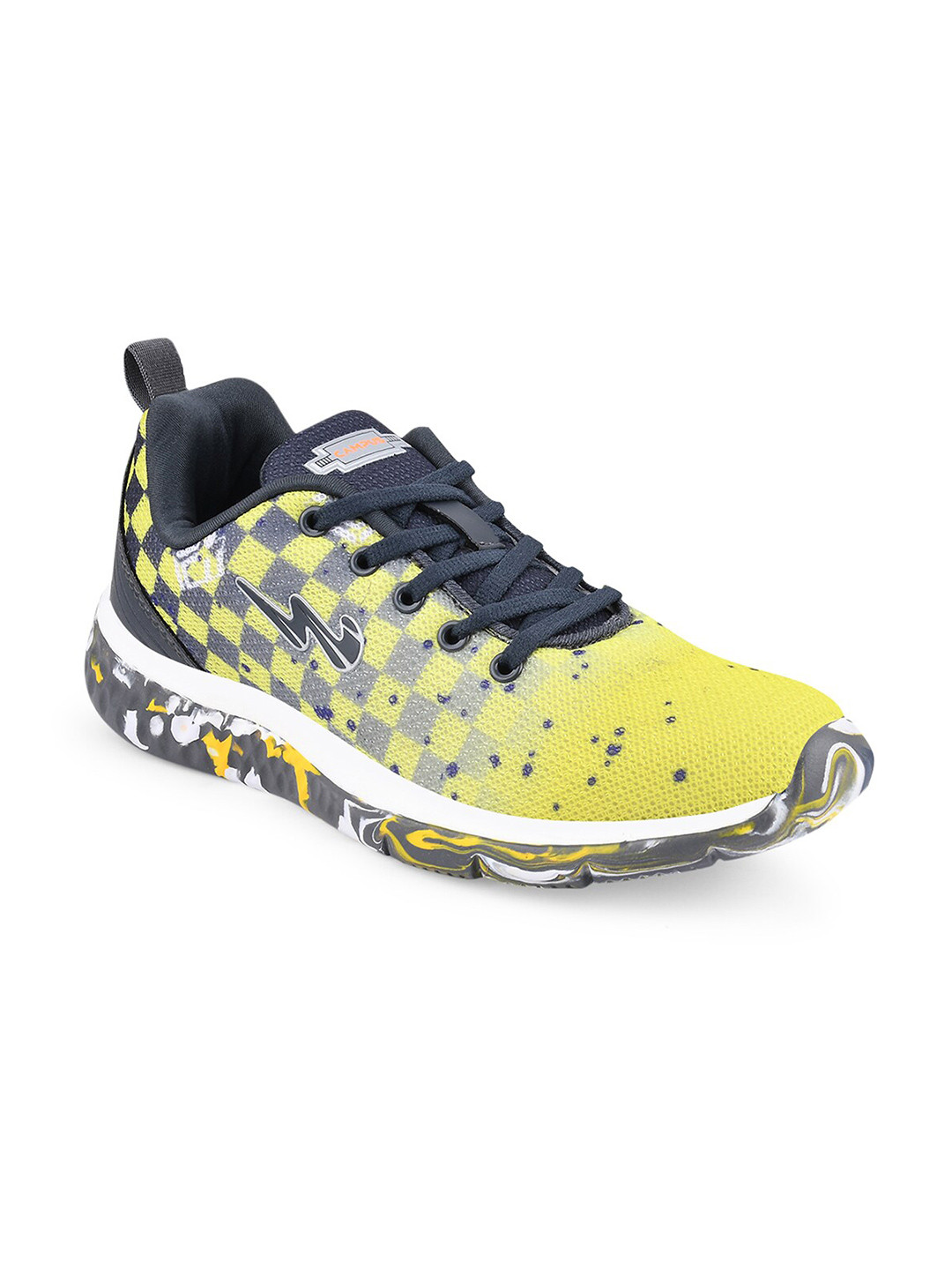 Campus Unisex Kids Yellow Mesh Running Shoes
