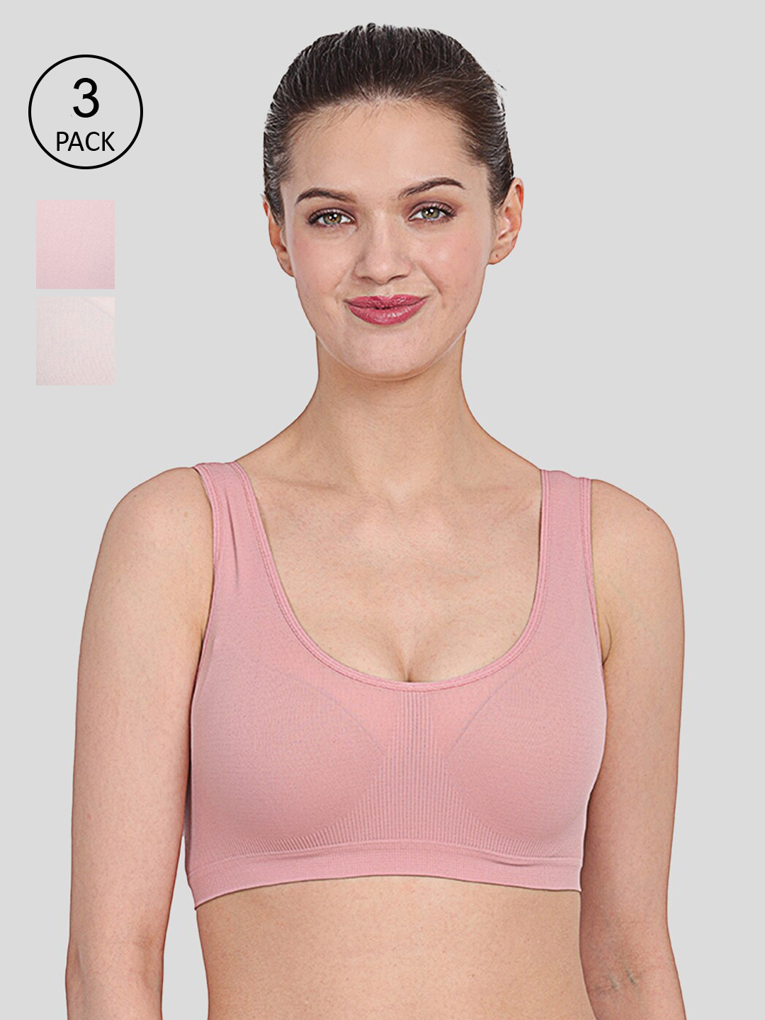 Amour Secret Peach-Coloured & Pink Bra