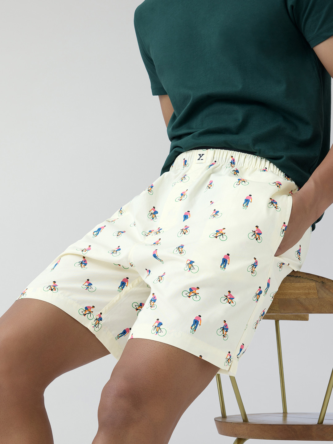 XYXX Men Printed Renew White Super Combed Cotton Boxer Shorts