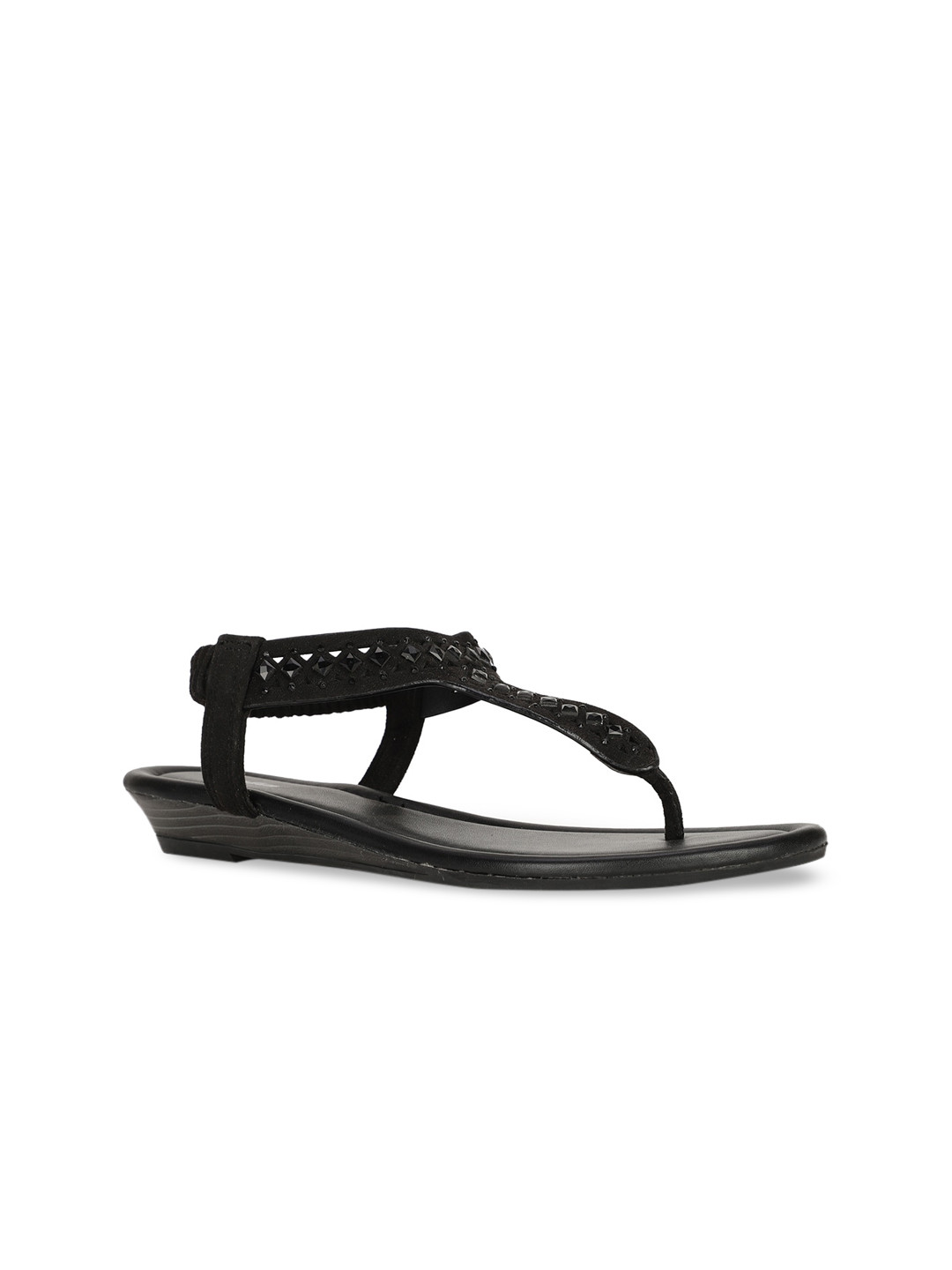 Bata Women Black Embellished Flats