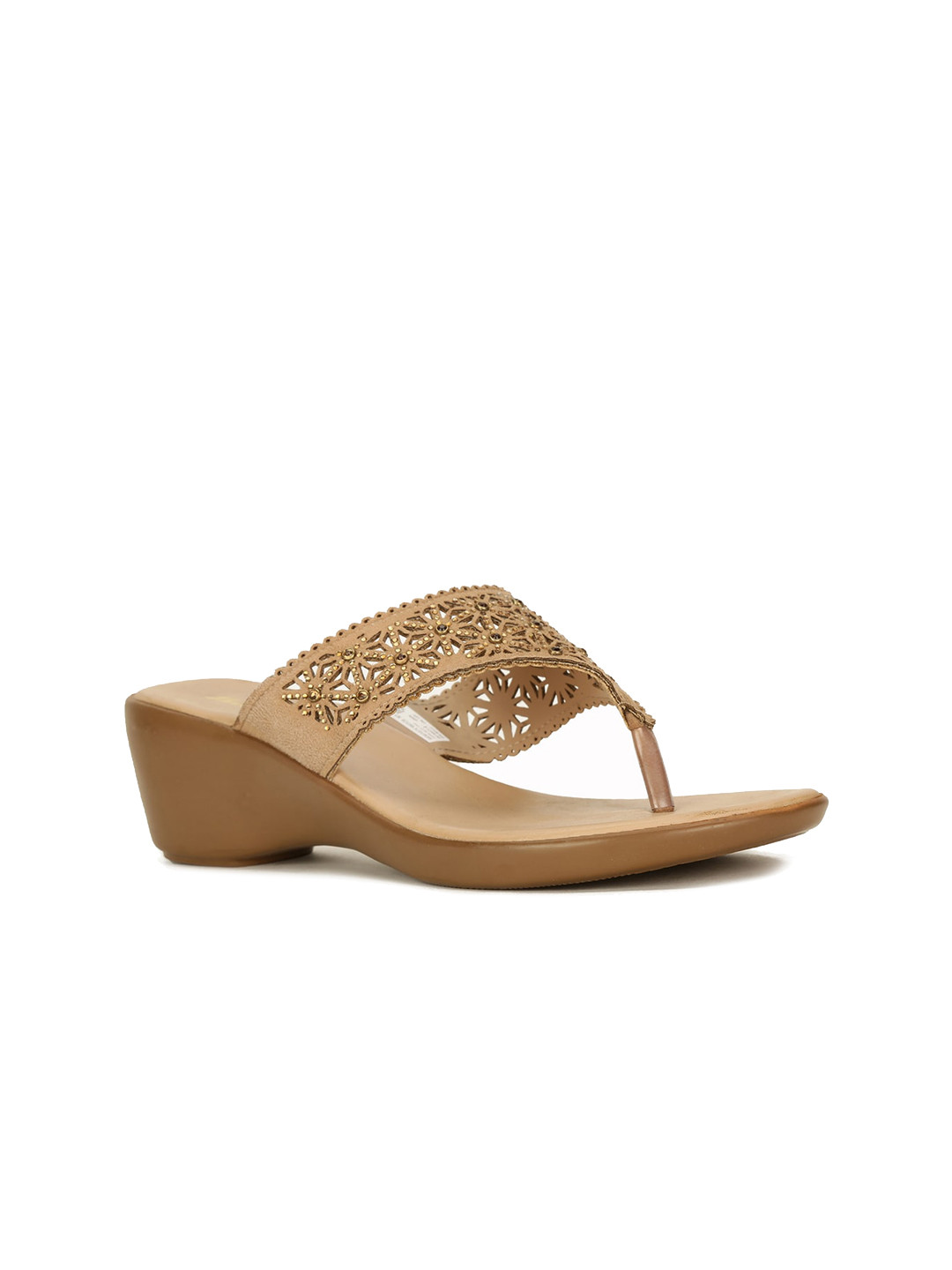 Bata Yellow Embellished Kitten Sandals