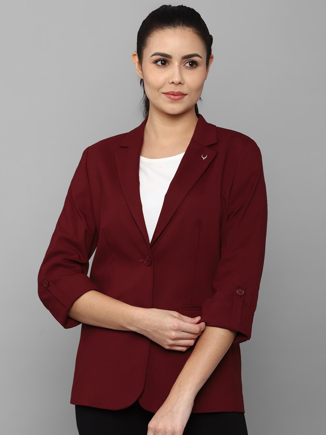 Maroon blazer ladies best sale