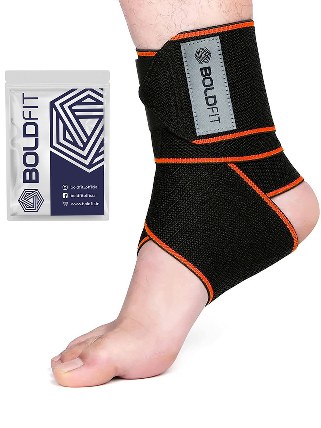 BOLDFIT Black Ankle Support Wrap