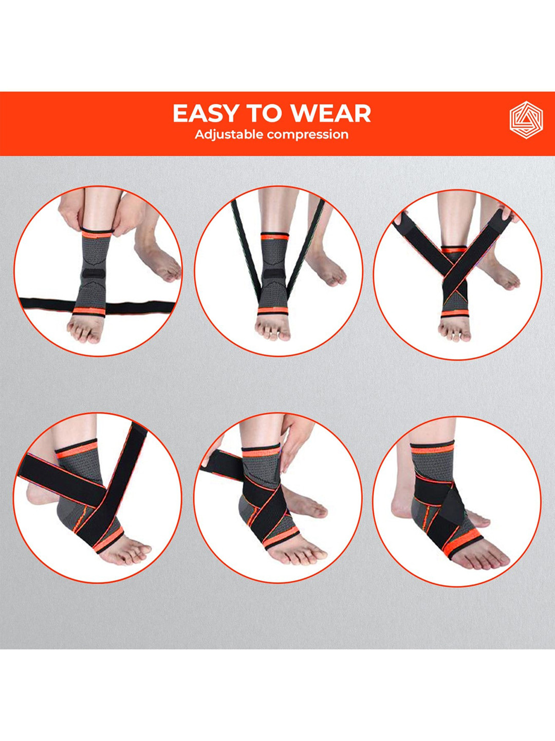 BOLDFIT Unisex Black Ankle Support Wrap