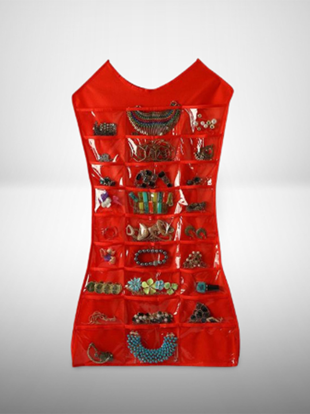 atorakushon Red   Solid Jewellery Makeup Bag Storage Organiser