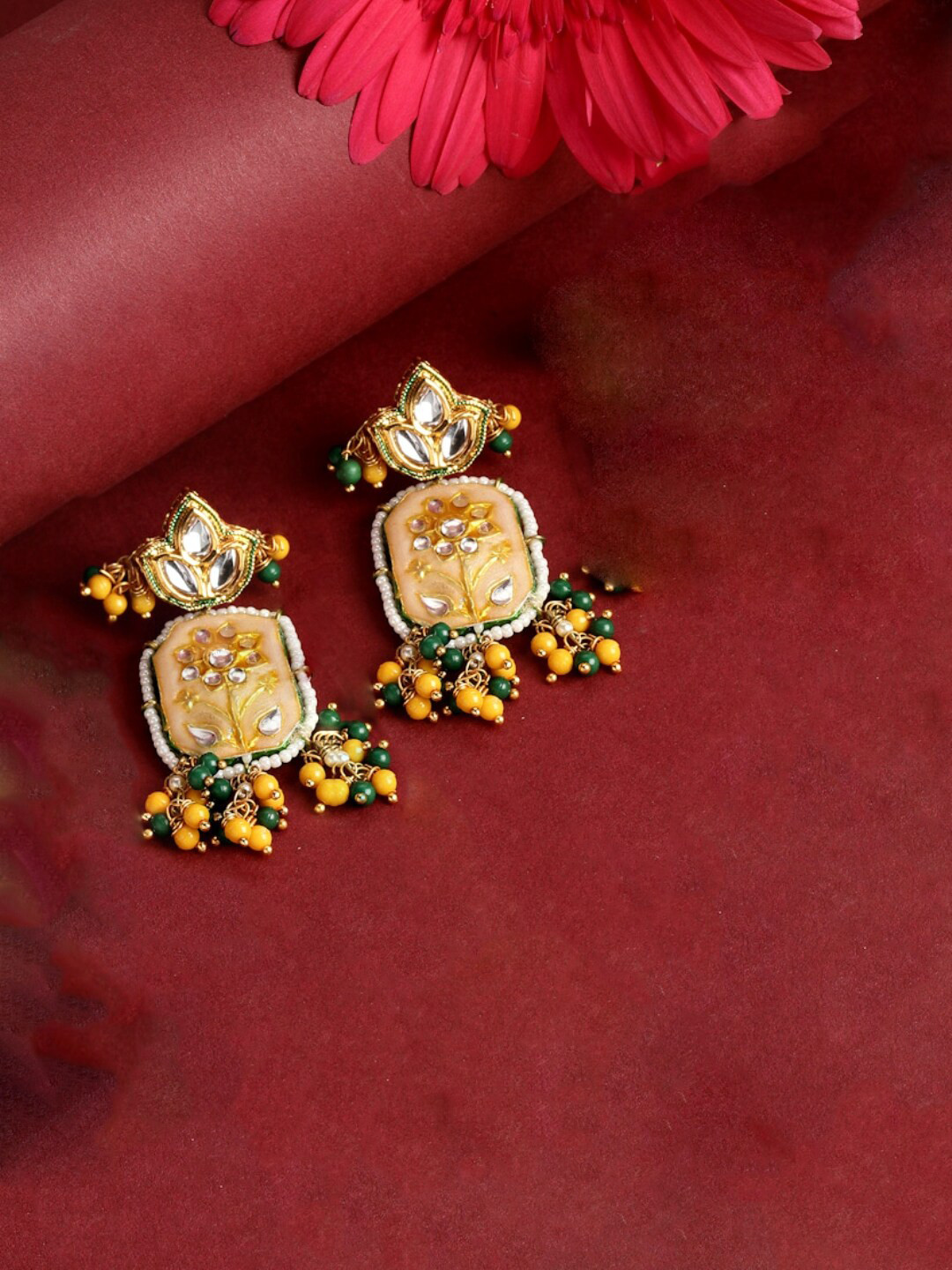 DUGRISTYLE Yellow Classic Drop Earrings