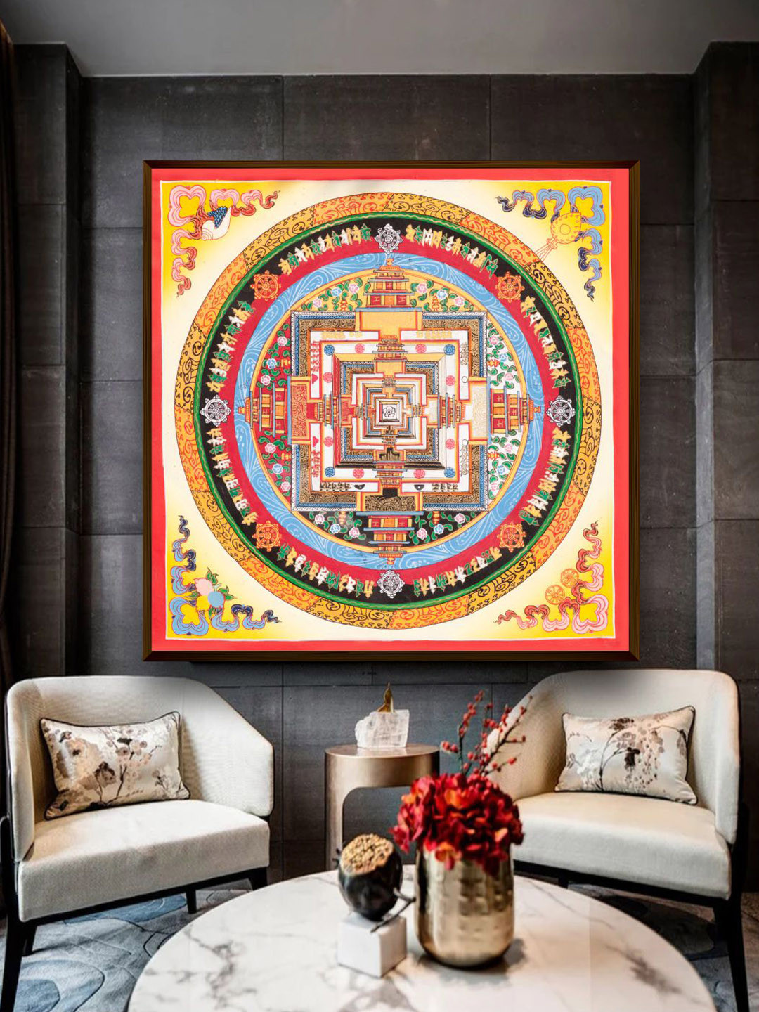 The Art House Mandala Art Canvas Wall Square Paintings Wall Art - 30 x 30In