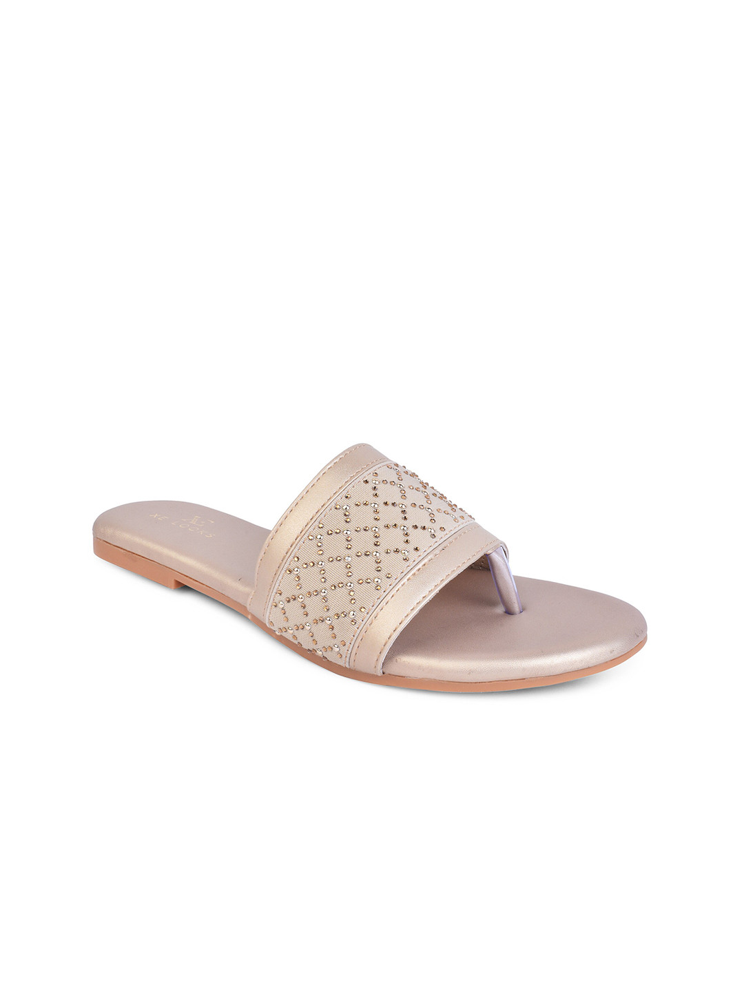 XE Looks Women Gold-Toned Laser Cuts Flats