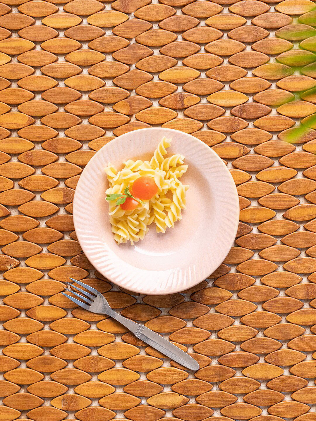 ExclusiveLane Pink Hand Glazed Studio Pottery Microwave Safe Ceramic Pasta Plate