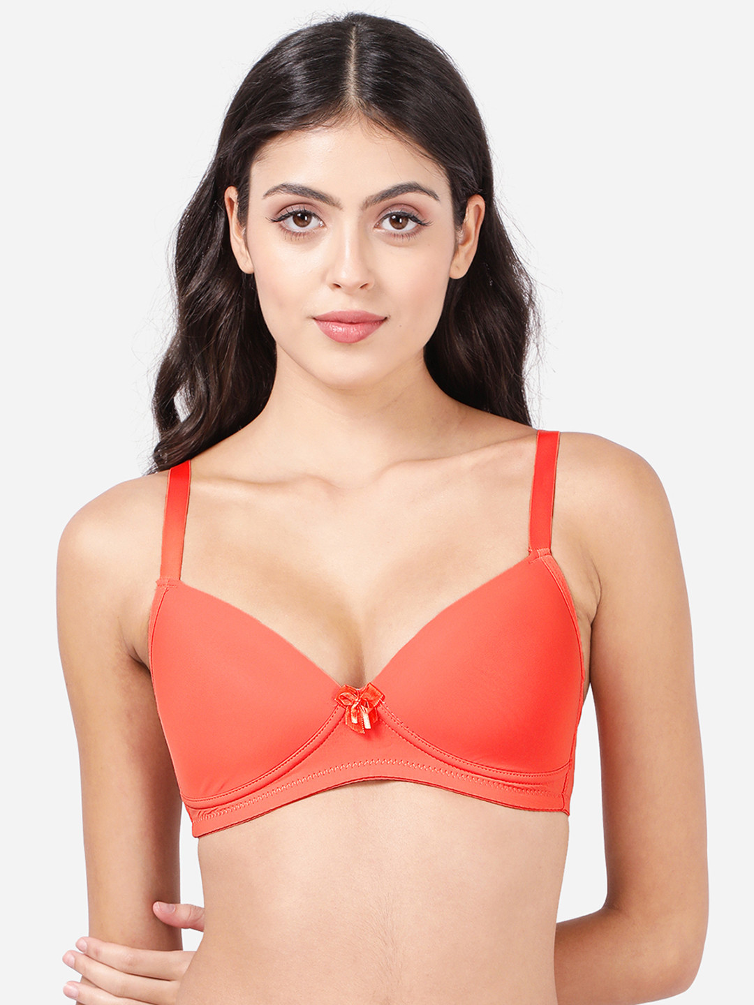 shyaway Women Orange Bra Lightly Padded