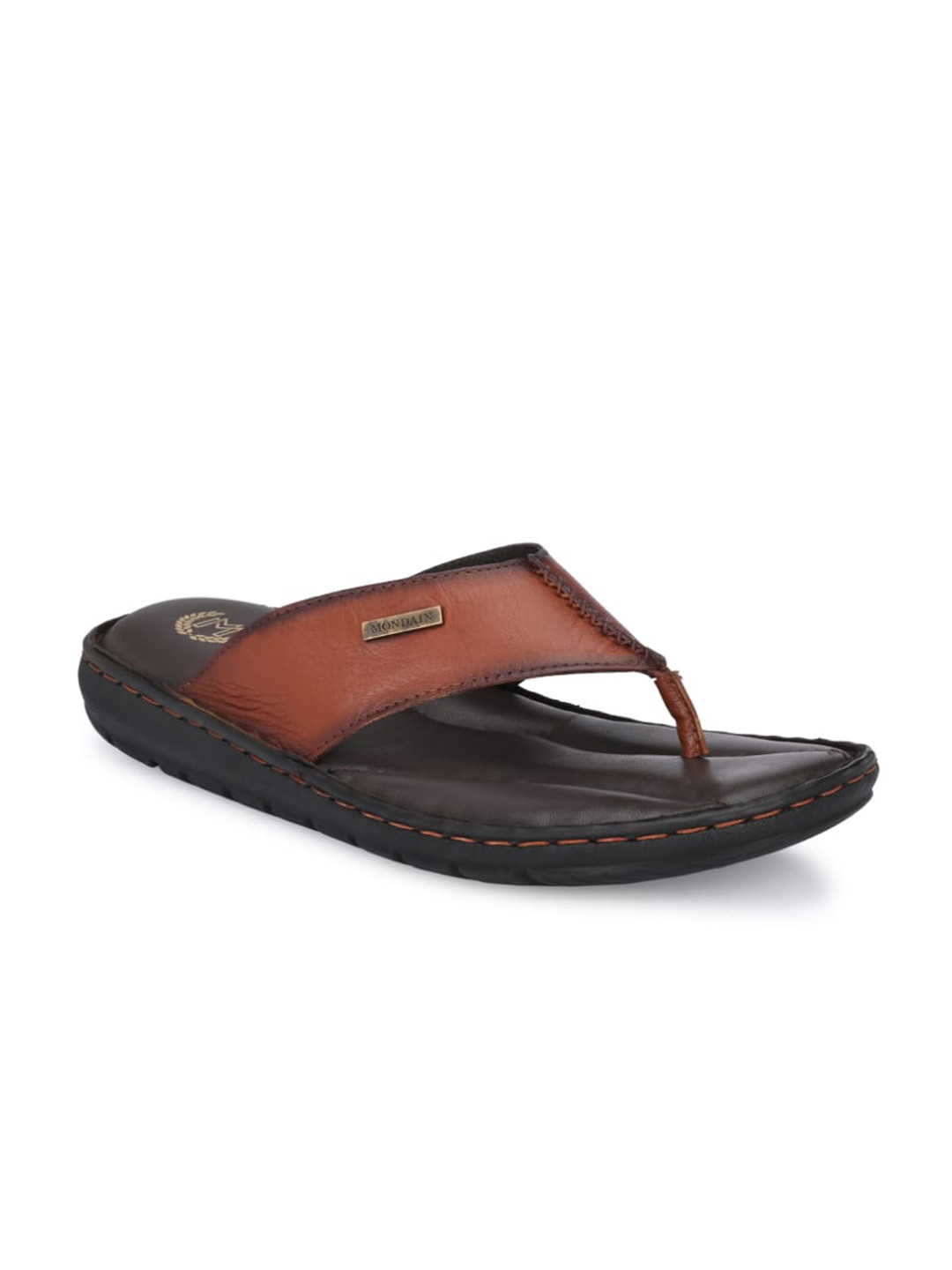 MONDAIN Men Tan Flip Flops