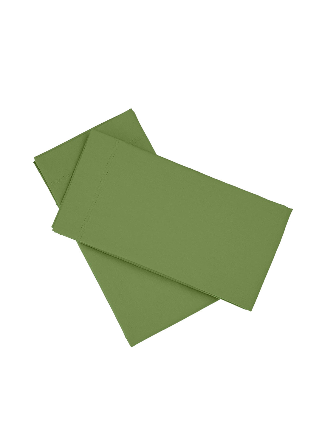 Sleeping Owls- because your sleep matters Set of 2 Green Solid Cotton Pillow Covers