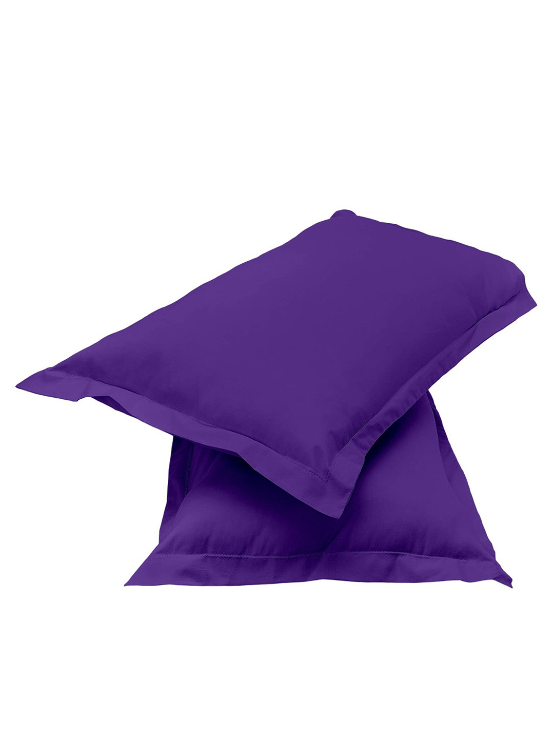 Sleeping Owls- because your sleep matters Set Of 2 Purple Solid Pure Cotton Pillow Covers