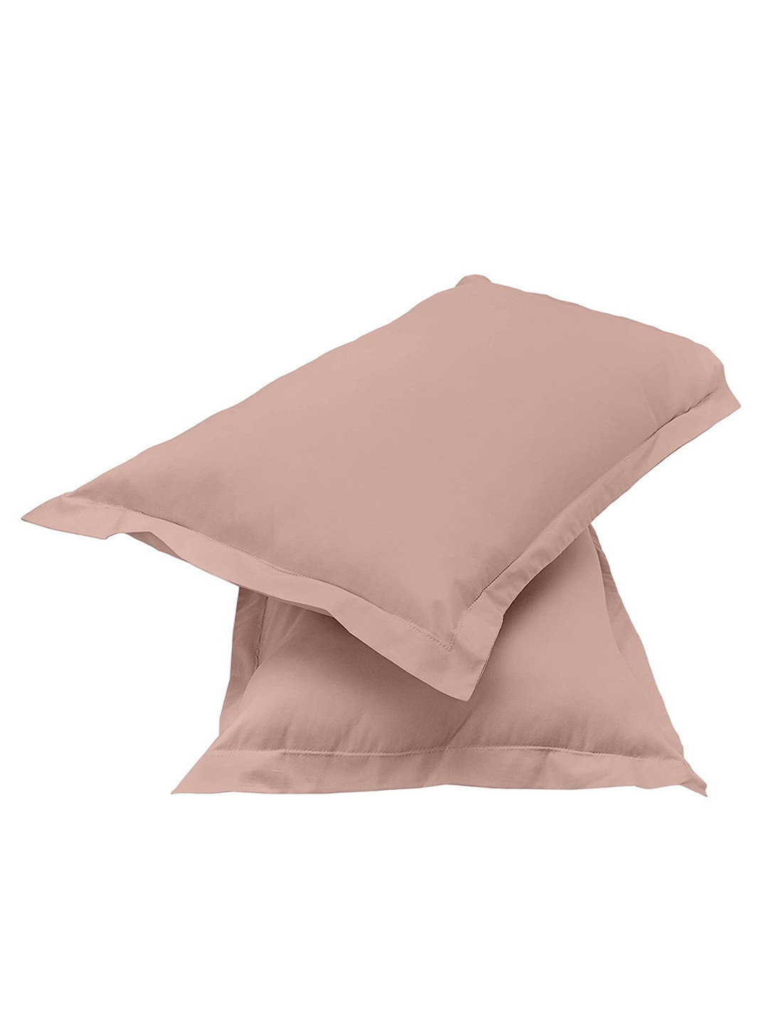 Sleeping Owls- because your sleep matters Set Of 2 Peach-Colored Solid Pure Cotton Pillow Covers