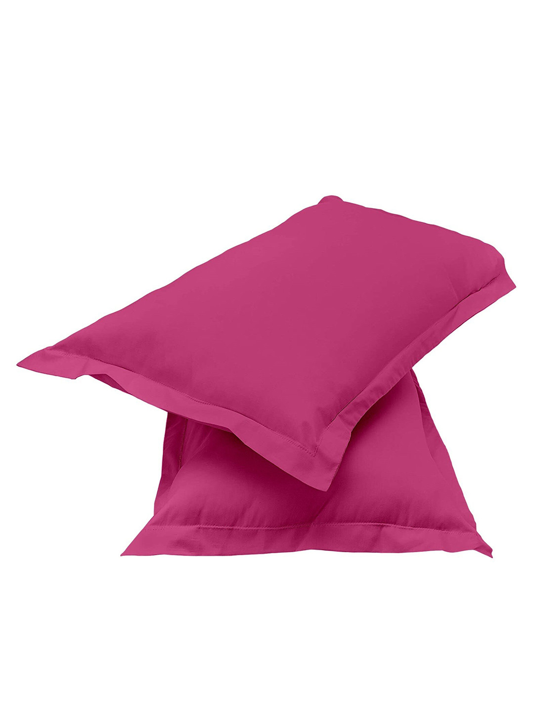 Sleeping Owls- because your sleep matters Set Of 2 Fuchsia-Pink Solid Cotton Pillow Covers