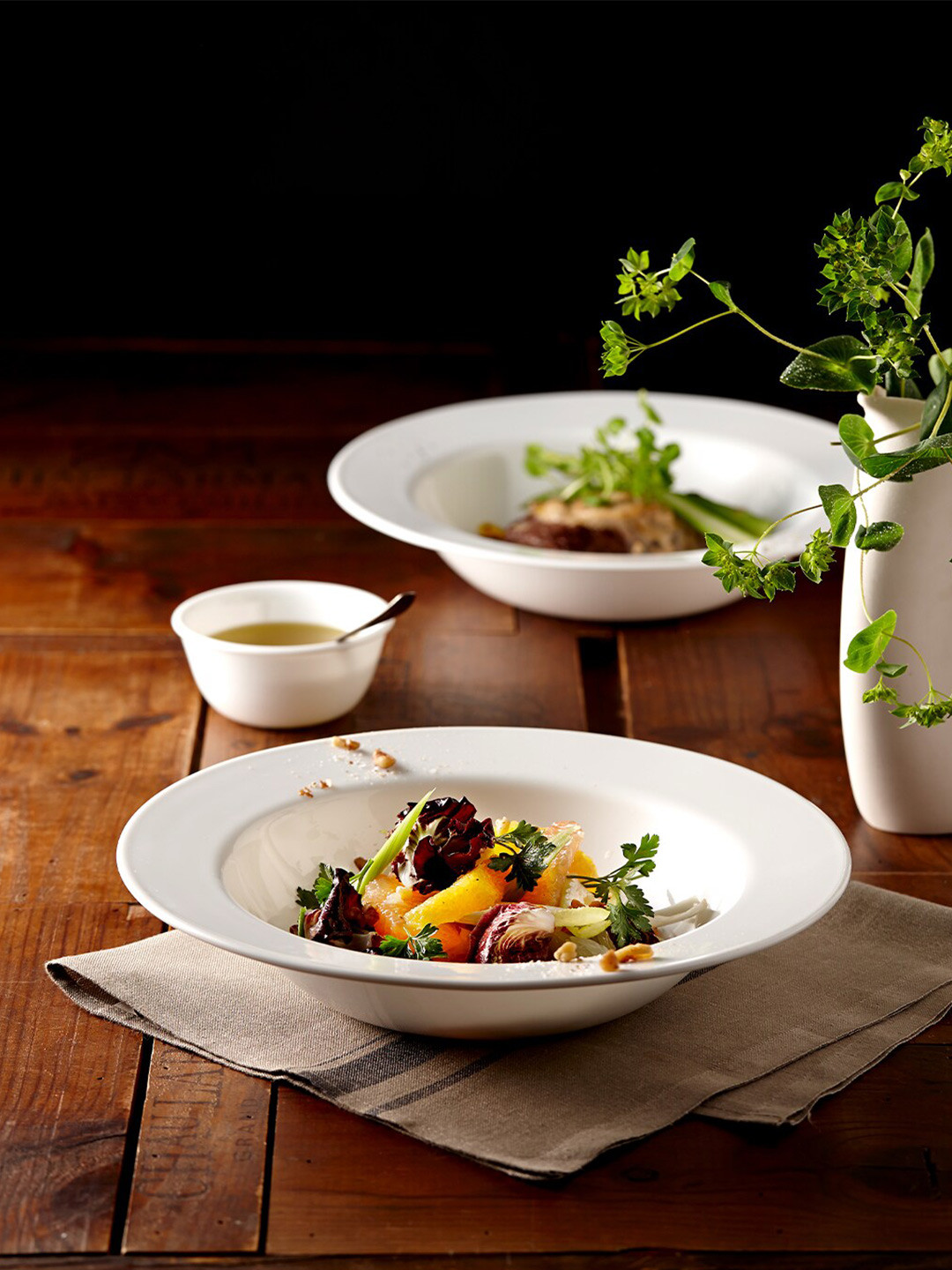 Corelle White12 Pieces Dishwasher & Microwave Safe Vitrelle Glass Dinner Set