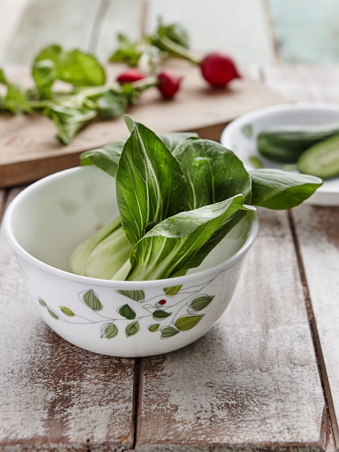 Corelle White 20 Pieces Dishwasher & Microwave Safe Printed Vitrelle Glass Dinner Set